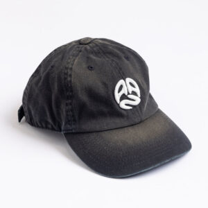 SUN FADED ROUND LOGO CAP BLACK