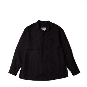 DRAPE LINE OPEN COLLOR SHIRTS - CHARCOAL